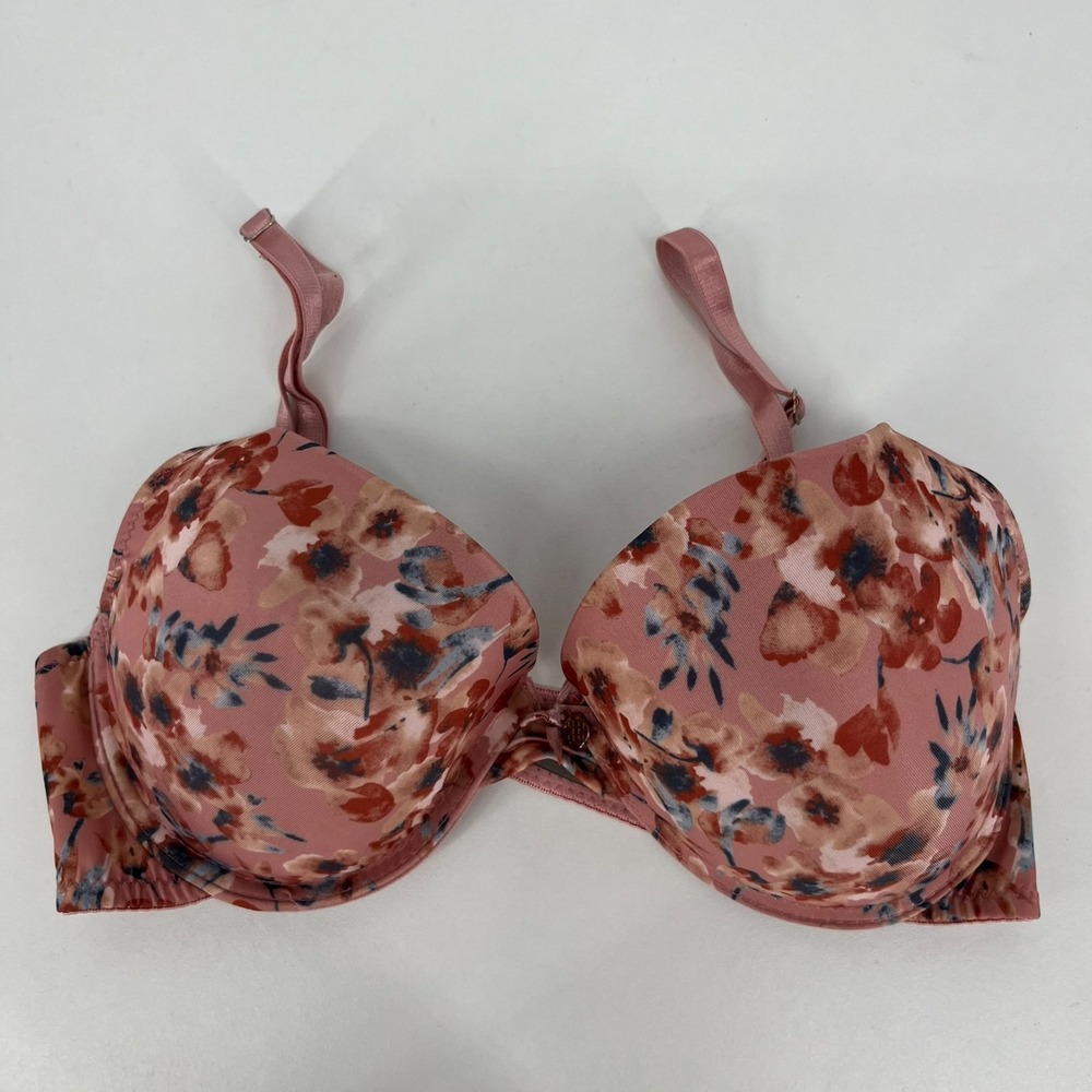 Daisy Fuentes Bra Women's Size 36C Pink Floral Print Underwired Push-Up